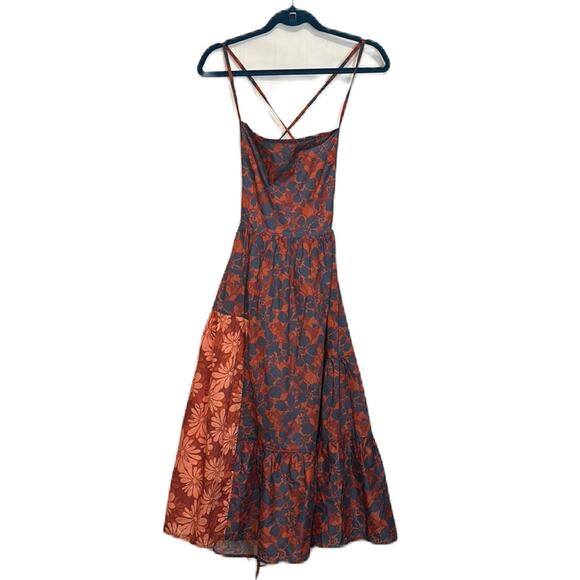 Re/Done Mixed Media Apron Dress Open Back Floral Colorful Size Dress Size S - Picture 1 of 7